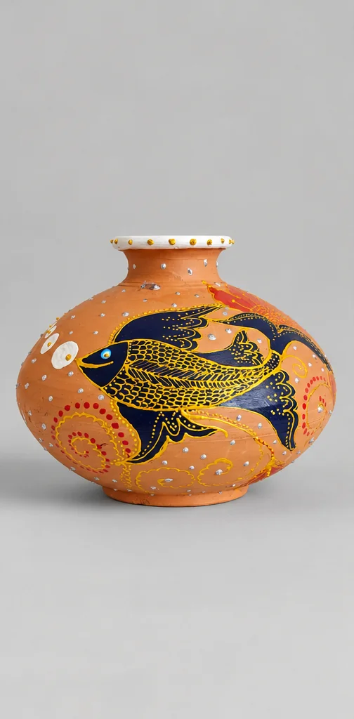 Golden Fish Pot — studio product photograph