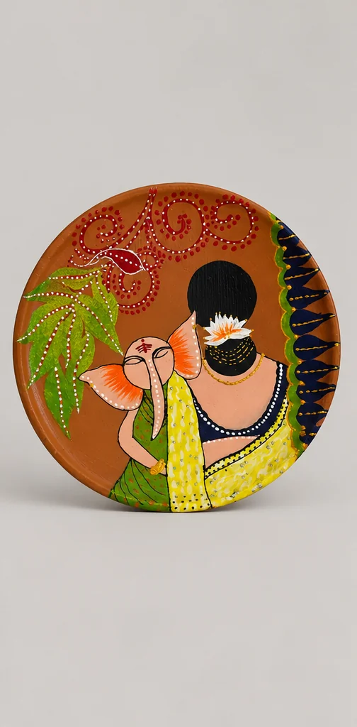 Mother & Ganesha Plate — studio product photograph