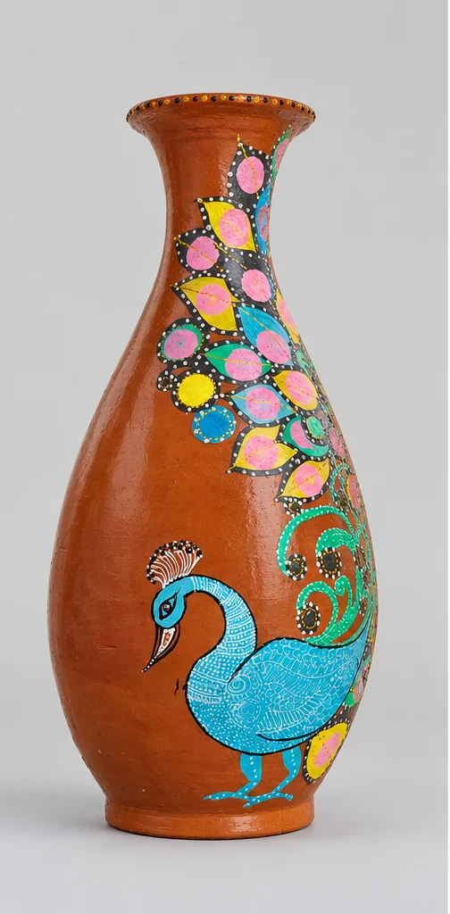Peacock Garden Vase — studio product photograph