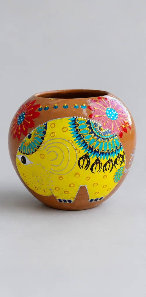 Folk Floral Pot — studio product photograph
