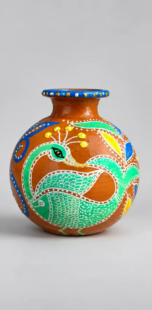Turquoise Fish Pot — studio product photograph