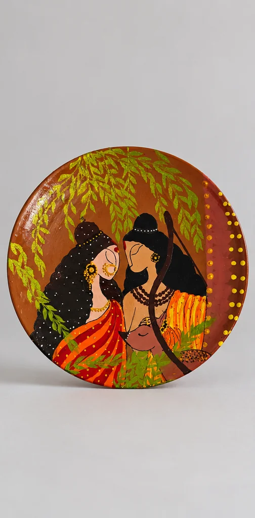 Radha Krishna Art Plate — studio product photograph