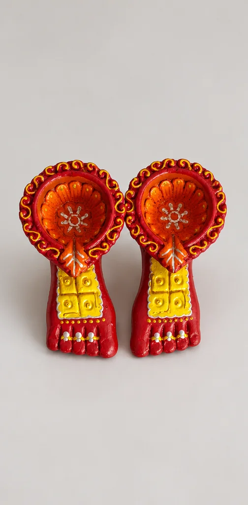 Festive Footprint Diyas — studio product photograph