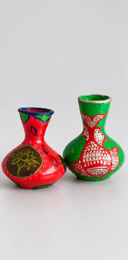 Red & Green Folk Minis — studio product photograph